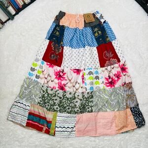 ASHLEY TAYLOR WOMENS PATCHWORK SKIRT BOHO HIPPIE HAREM OSFM 3